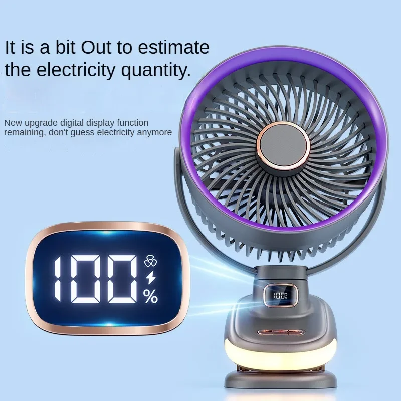 Clip Circulation Fan Night Light Lighting Mini Charging Air Circulation Portable Wall Mount Desk Fan