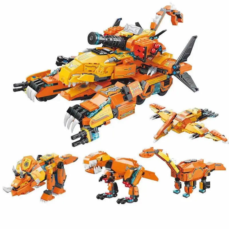 4IN1 QMAN 41311 Special Attack Tyrannosaurus Warrior Building Blocks Kit Brick Model Kids Toys Direct deformable body 988PCS