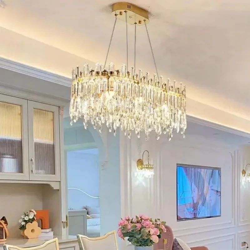 

Modern Luxury Crystal Pendant Light LED Chandelier Living Room Kitchen Lamp Home Decor Decorative Ceiling Lighting Light Fixture