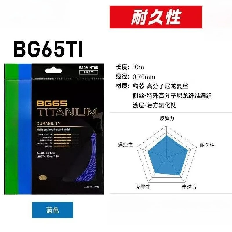 

New High-quality YY Badminton Racket String BG65 TITANIUM(0.70mm) Endurance Professional Durable To Play Wholesale Available