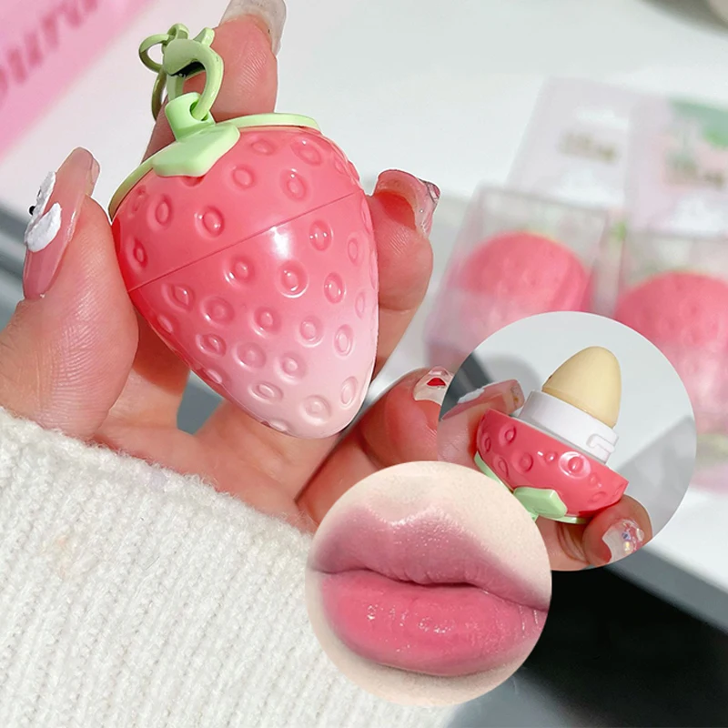 

Moisturize Strawberries Warm Color Changing Lipstick Long Lasting Moisturizing Nourishing Lip Balm Cute Cat Lipgloss Cosmetics