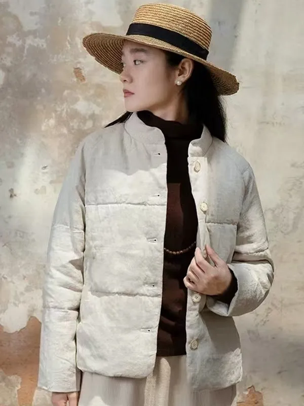 Cappotto autunno inverno casual da donna in cotone leggero Jaet con colletto alla coreana Or Sle Faionable All-Match