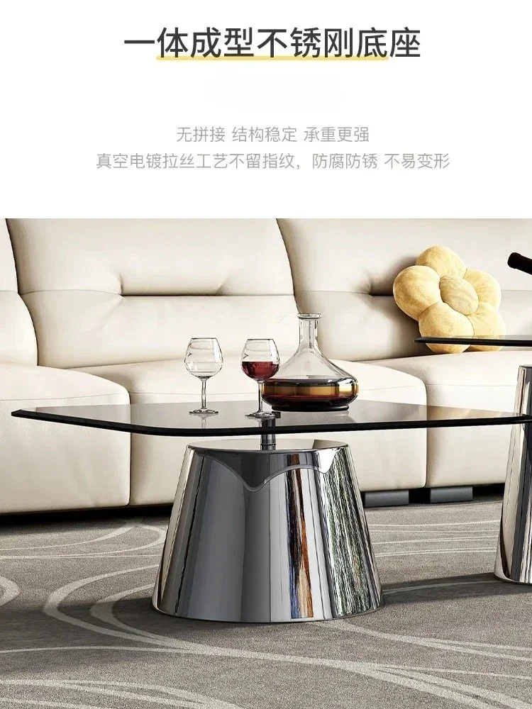 Italian tempered glass coffee table living room home tea table combination modern coffee table