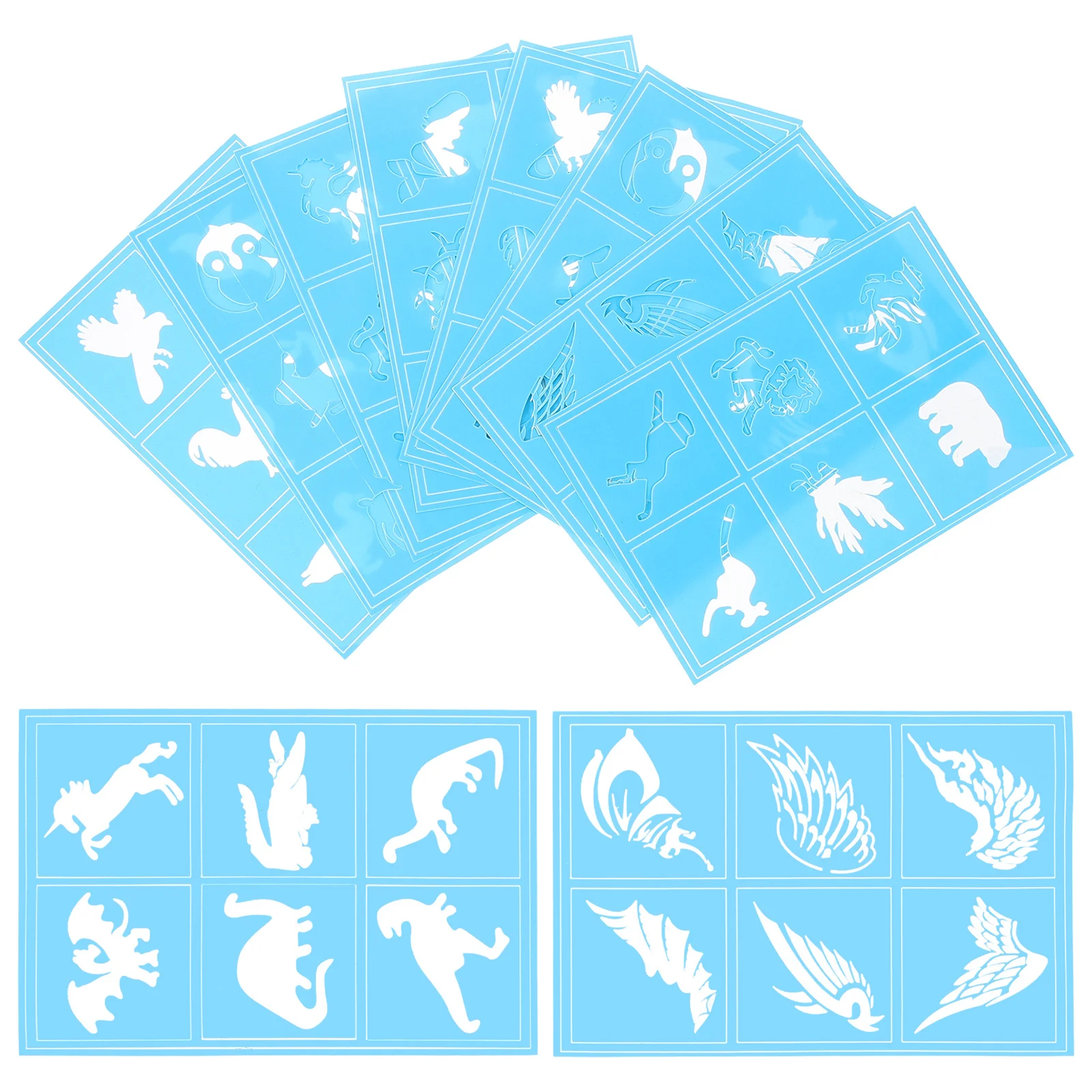 

10Pcs Face Tattoo Stencils Smooth Reusable Paint Templates for Face Paint Makeup Glitter Tattoos Kid Body Painting Stencils