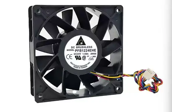 Original 12038 Fan PFB1224EHE 24V 1.08A Brushless Axial Cooler 120x38mm 4 Wire For Telecom Cabinet CNC Machine Repair