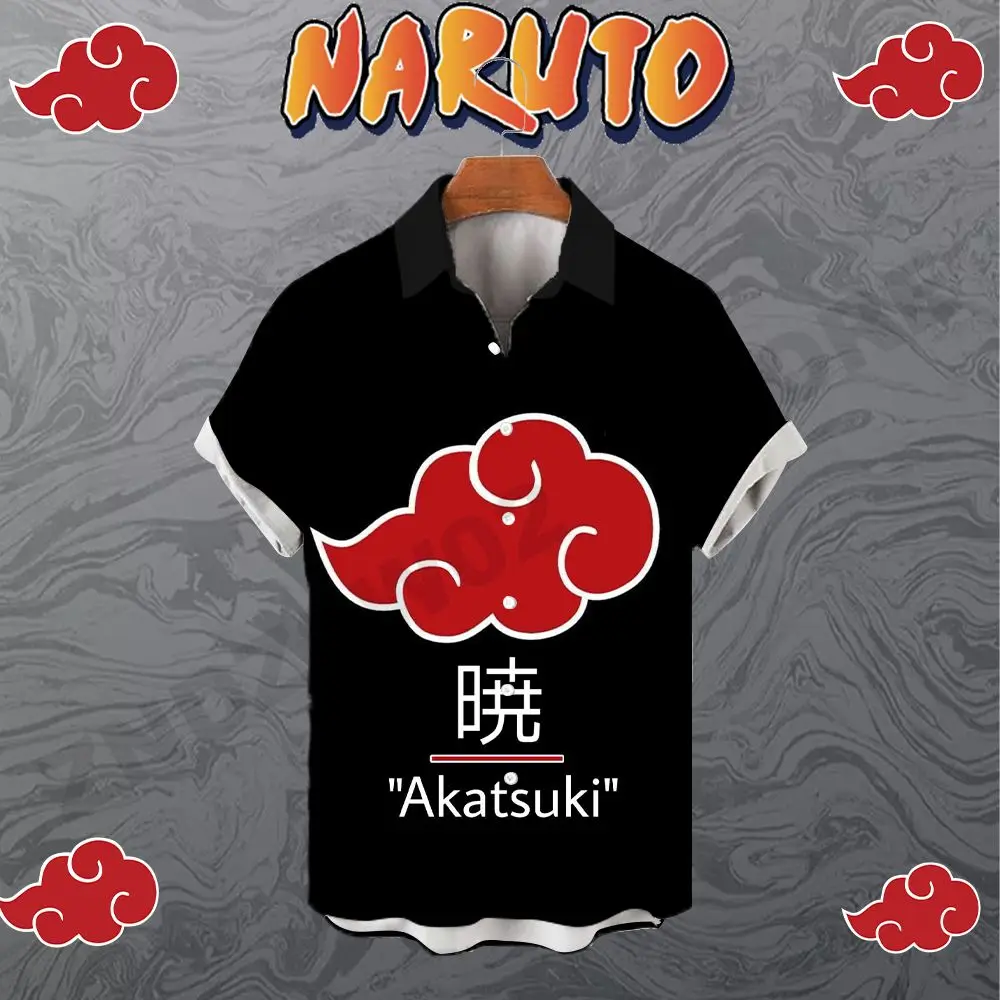 

Tops 2023 Naruto Men's Clothing High Quality Shirt Shirts Short Sleeve Cool Beach Style Oversized 5XL Anime Streetwear Fashion