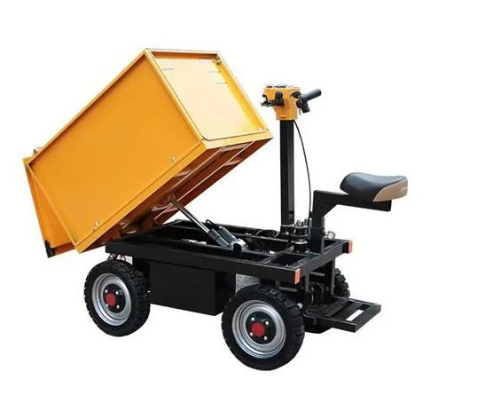 Small scale construction site electric tricycle heavy-duty hand pushed brick bucket car dump machine