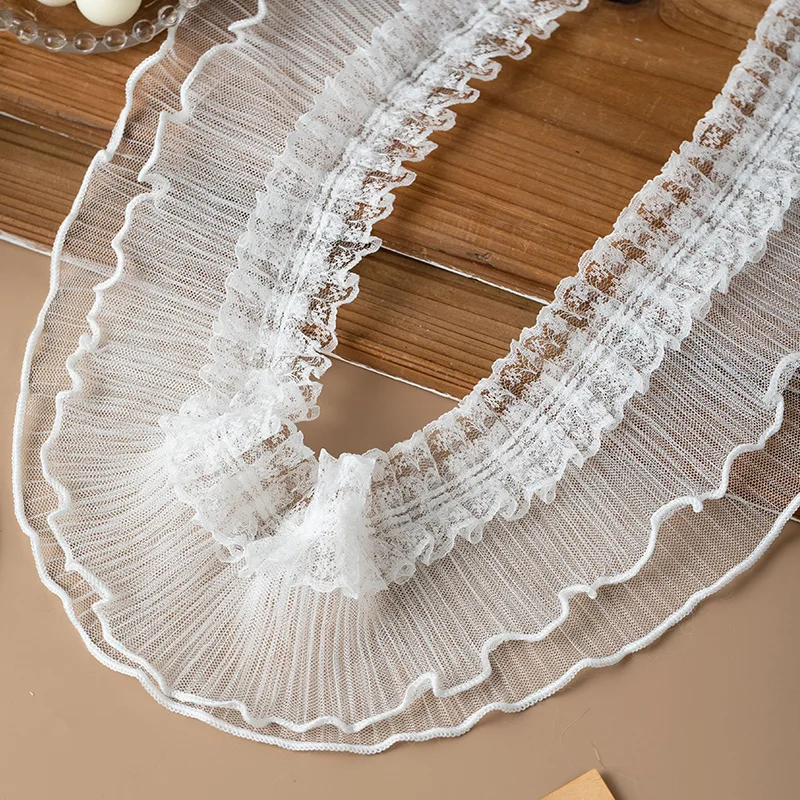 2Meters pleated lace ribbons trim for decoration party dress DIY crafts supplies clothing sewing accessories sewing material