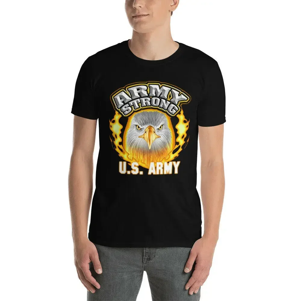 Army Strong US Army Unique Bald Eagle Graphic Printed Militaly T-Shirt. Summer Cotton O-Neck Short Sleeve Mens T Shirt New S-3XL