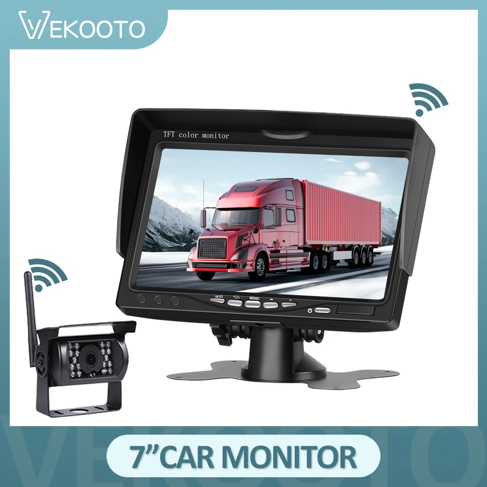 

7“ HD Wireless Car Monitor with Vehicle Rear View Camera for Truck Bus backup WIFI camera