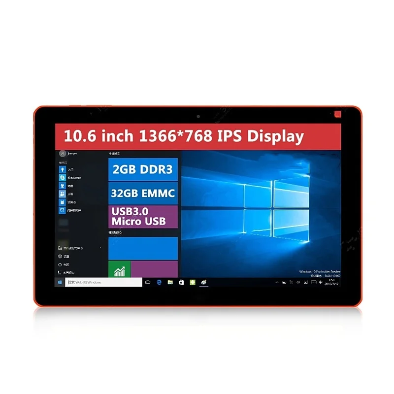 10.6 بوصة 32 بت Mlt10w ويندوز 10 كمبيوتر لوحي 4 جيجابايت DDR RAM 32 جيجابايت ROM Z3735F رباعي النواة 1366*768 IPS شاشة HDMI-متوافق