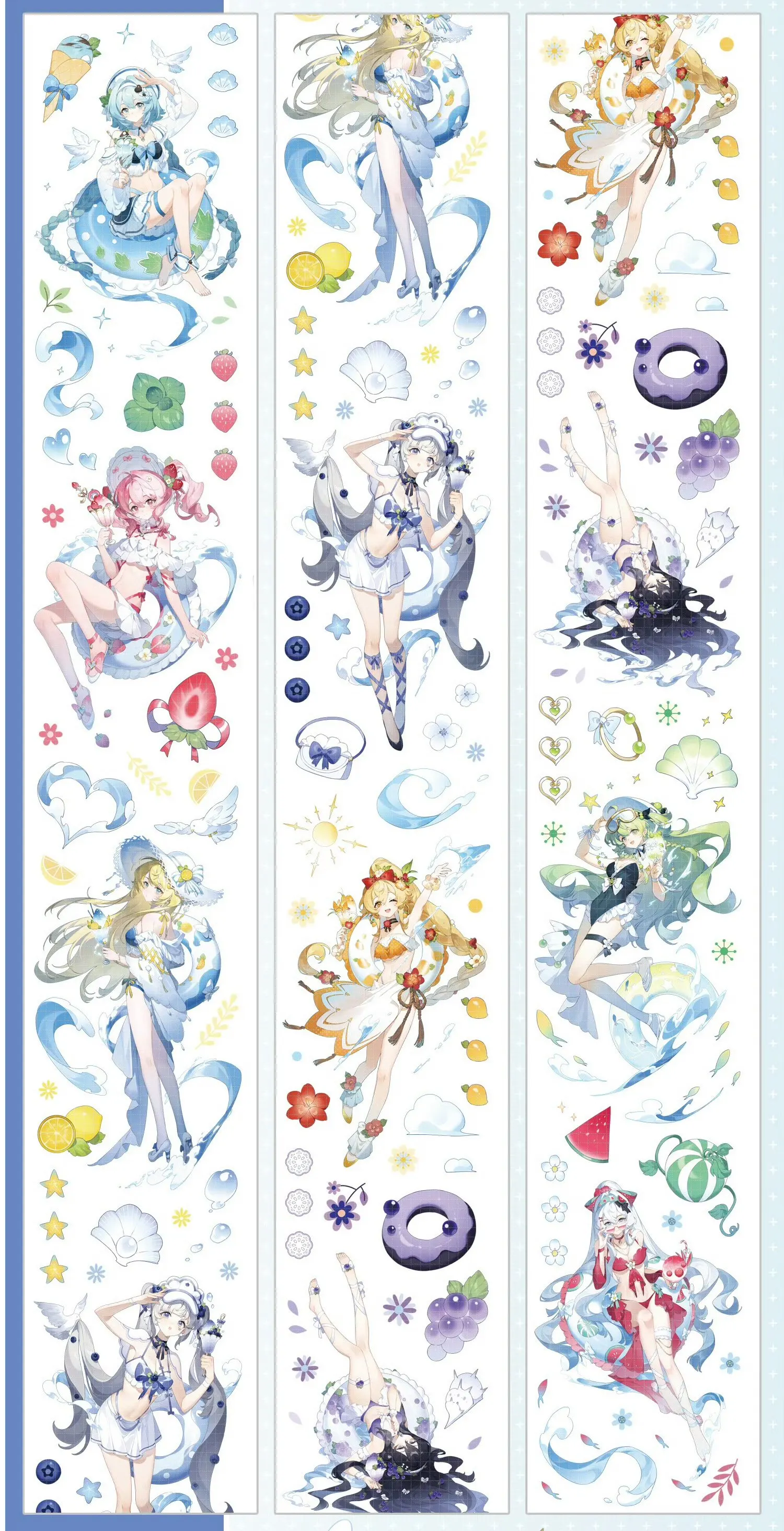 

Summer Ice Cute Girl Washi Pet Tape Dark Style for Scrapbooking, Journaling, Craft Projects