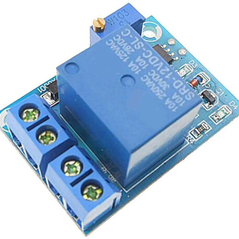 12V LED Inverter Rocking Rocker Switch ROUND SPST Blue With YX-X0001 DC 12V Battery Undervoltage Management Module