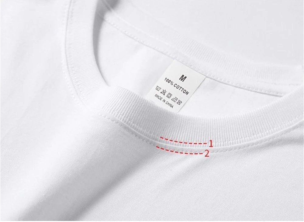 2 Stück 100% Baumwolle Einfarbige T-Shirts für Männer und Frauen, Kurzarm Weiße T-Shirts, Lässig Atmungsaktiv, Locker Geschnitten, Rundhals-T-Shirt, Paar-Oberteile – Detail 7
