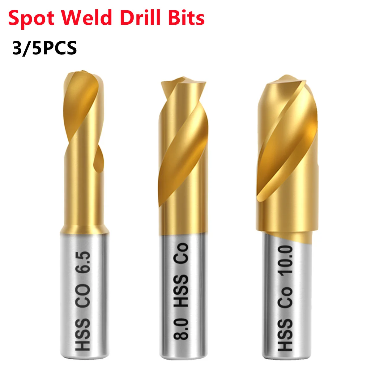 

3 шт., кобальтовое сверло из быстрорежущей стали, содержащее сверло для точечной сварки, 6,5/8/10 мм, сверло с прямым хвостовиком для удаления автомобильного листового металла, точка сварки