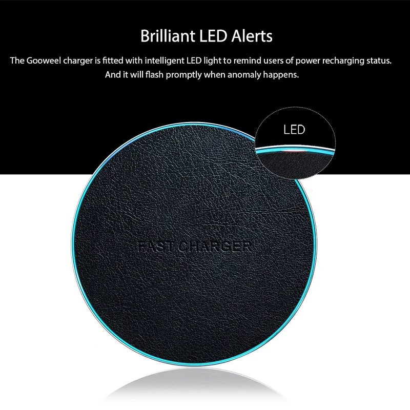 Leather Wireless Charger&External Receiver For Xiaomi Redmi Note 9S 10S 11S 7 8 9 10 11 Pro 9T 10T 5G