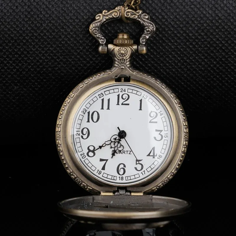 독 뱀 중공 조각 된 골동품 석영 주머니 시계 빈티지 Fob 체인 목걸이 팔찌 펜던트 시계 남자 최고의 선물