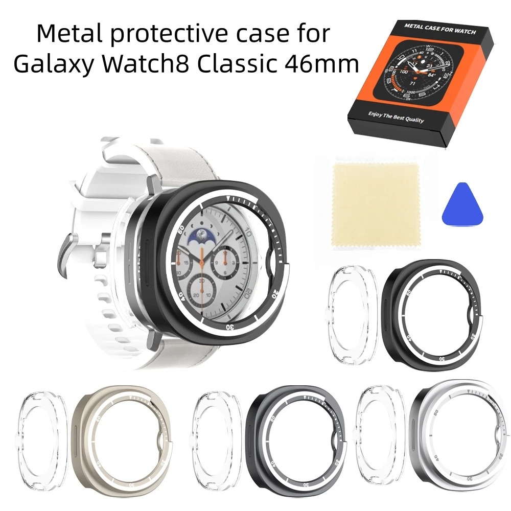 

Metal Case For Galaxy Watch8 Classic 46mm Smartwatch Minimalist Design With Scratch And Impact Resistance protective case