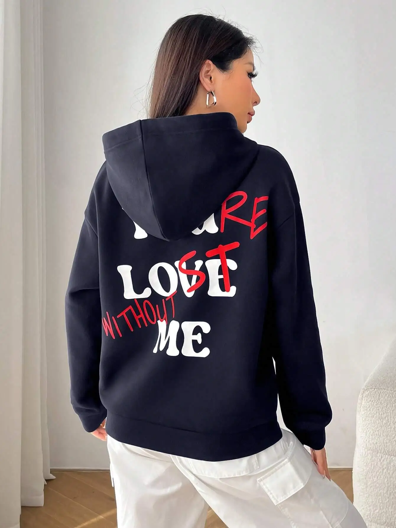 You Love Me Printed Hoodies Women Sport Fashion Comfortable Hooded Daily Casual Basic All Match Hoodie Loose Warm New Clothes