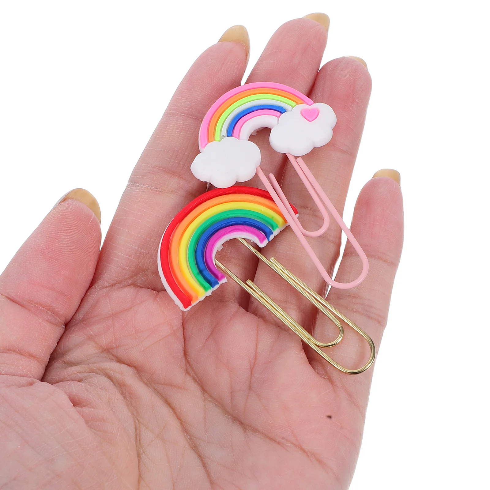 

20Pcs Colorful Bookmark Clips Rainbow Shaped Paper Clips for Office School DIY Stationery Supplies Decorative Document Fasteners