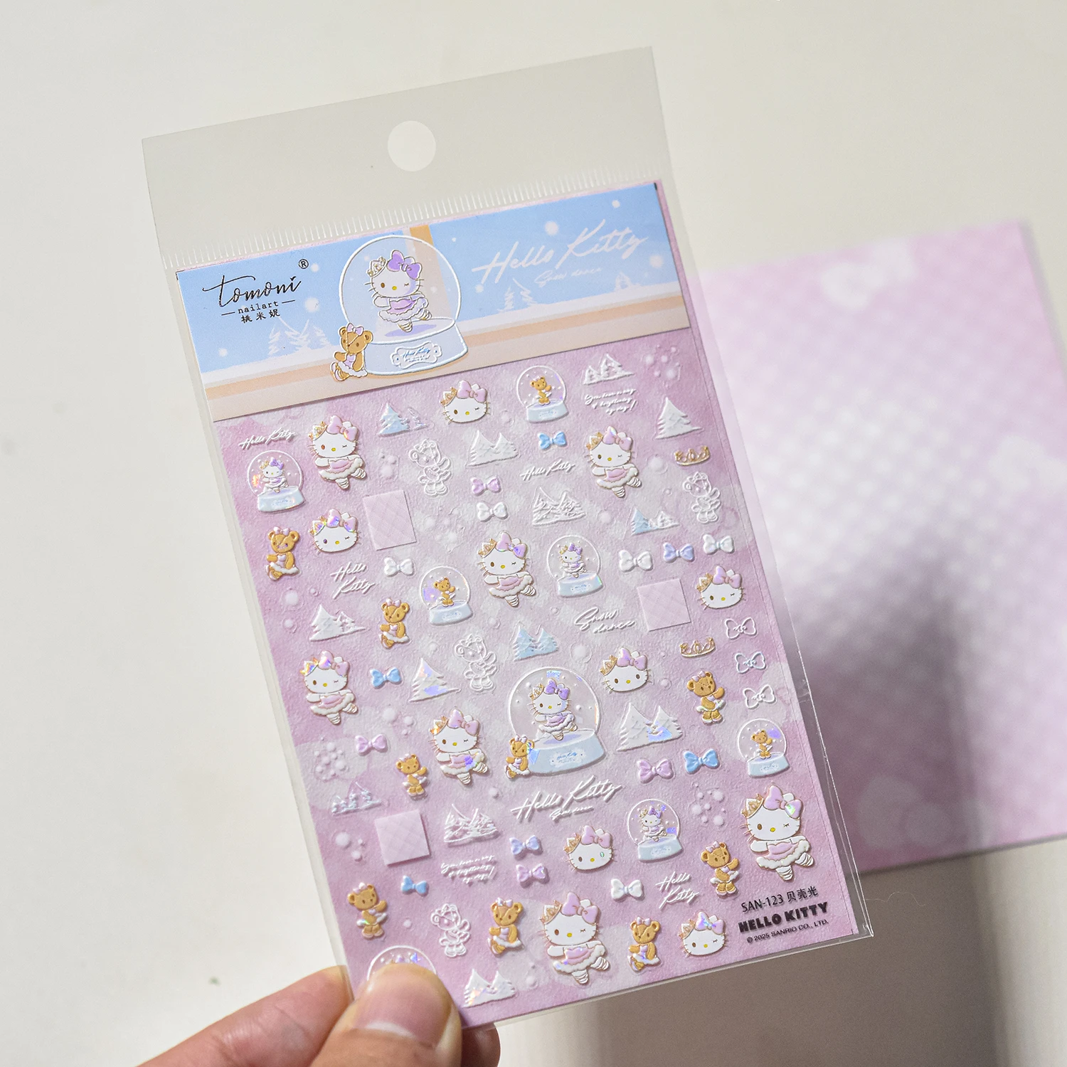 1 قطعة سانريو مرحبا كيتي سلسلة 5D مسمار الفن ملصقات Miniso مسمار الفن اكسسوارات لطيف جرلي نمط مسمار الفن أعواد تزيين #2
