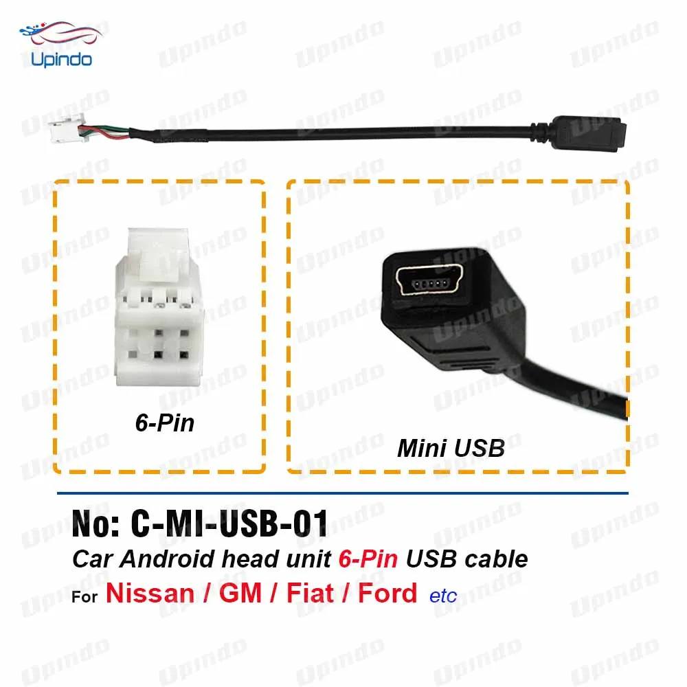Car Android Head Unit Cable 4 6 Pin Mini USB Socket Wiring Harness Connector Adapter for Nissan Chevrolet Fiat Renault Jeep