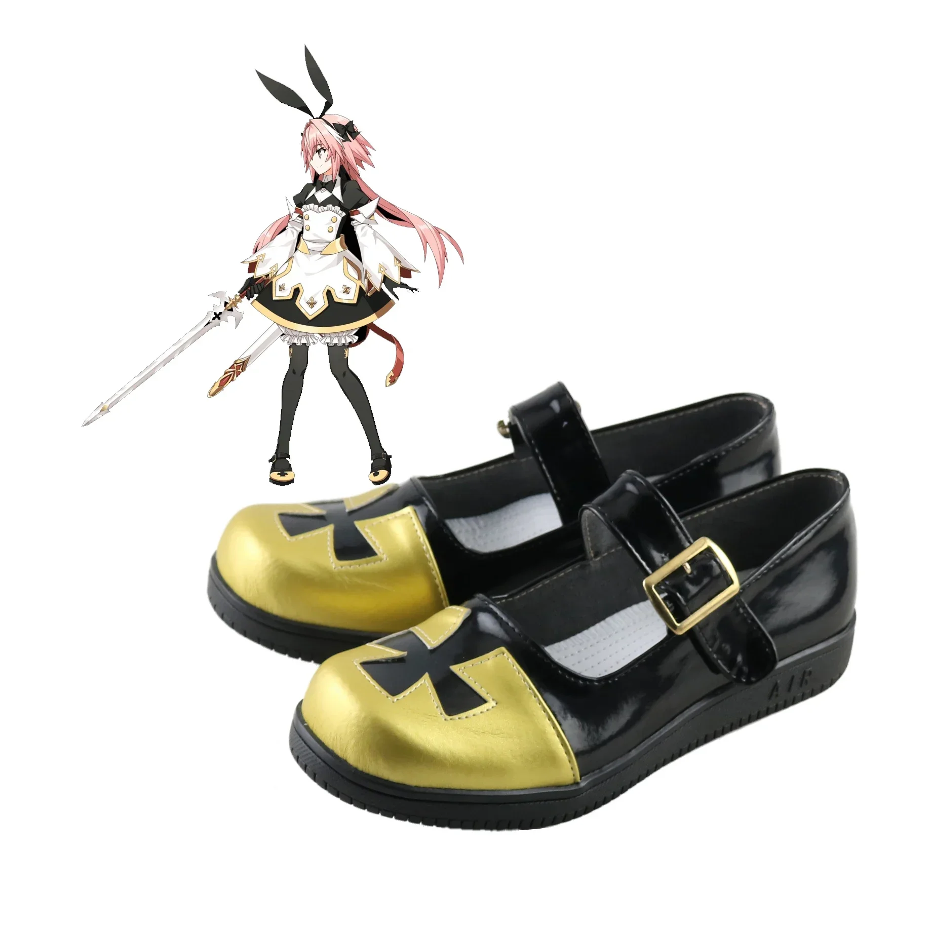 FGO Astolfo Scarpe Cosplay Sandali in pelle PU Stivali di carnevale di Halloween Cosplay Prop su misura