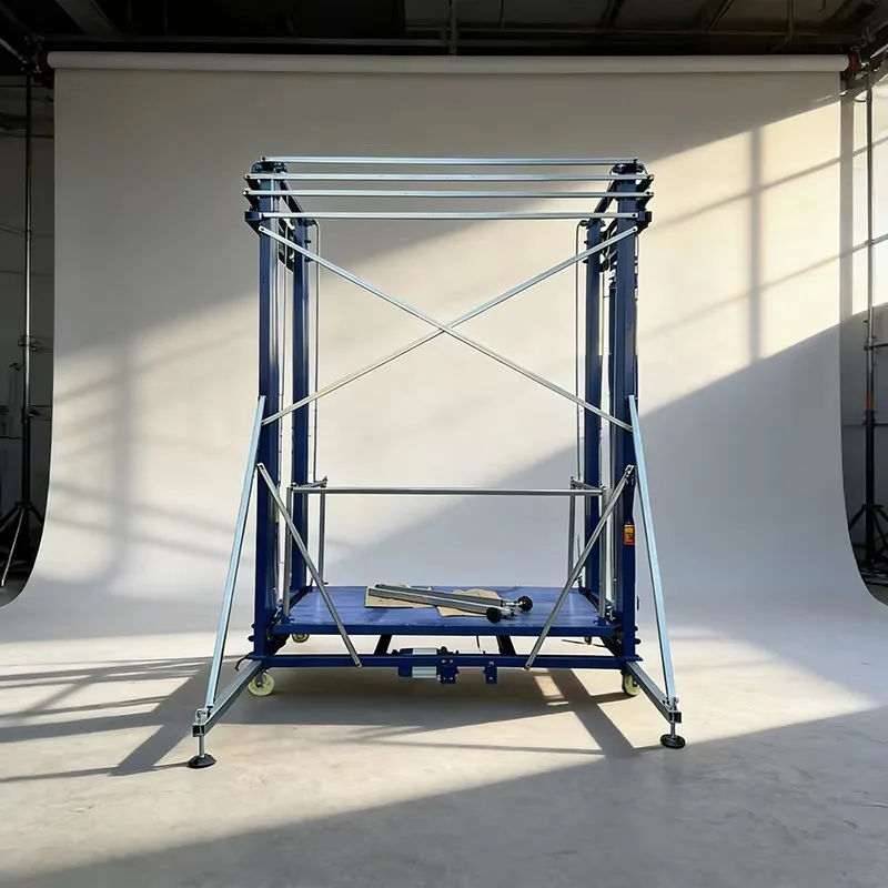 Foldable Portable Lifting Scaffold 2-10m Height Adjustable Safe Stable Working Platform Electric Scaffold