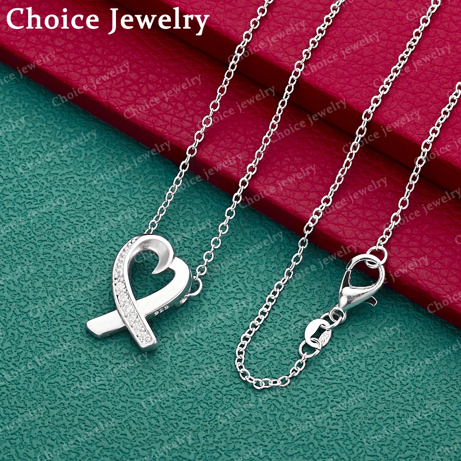 925 Sterling Silver Chain Necklace Men - Кулон в виде сердца из стерлингового