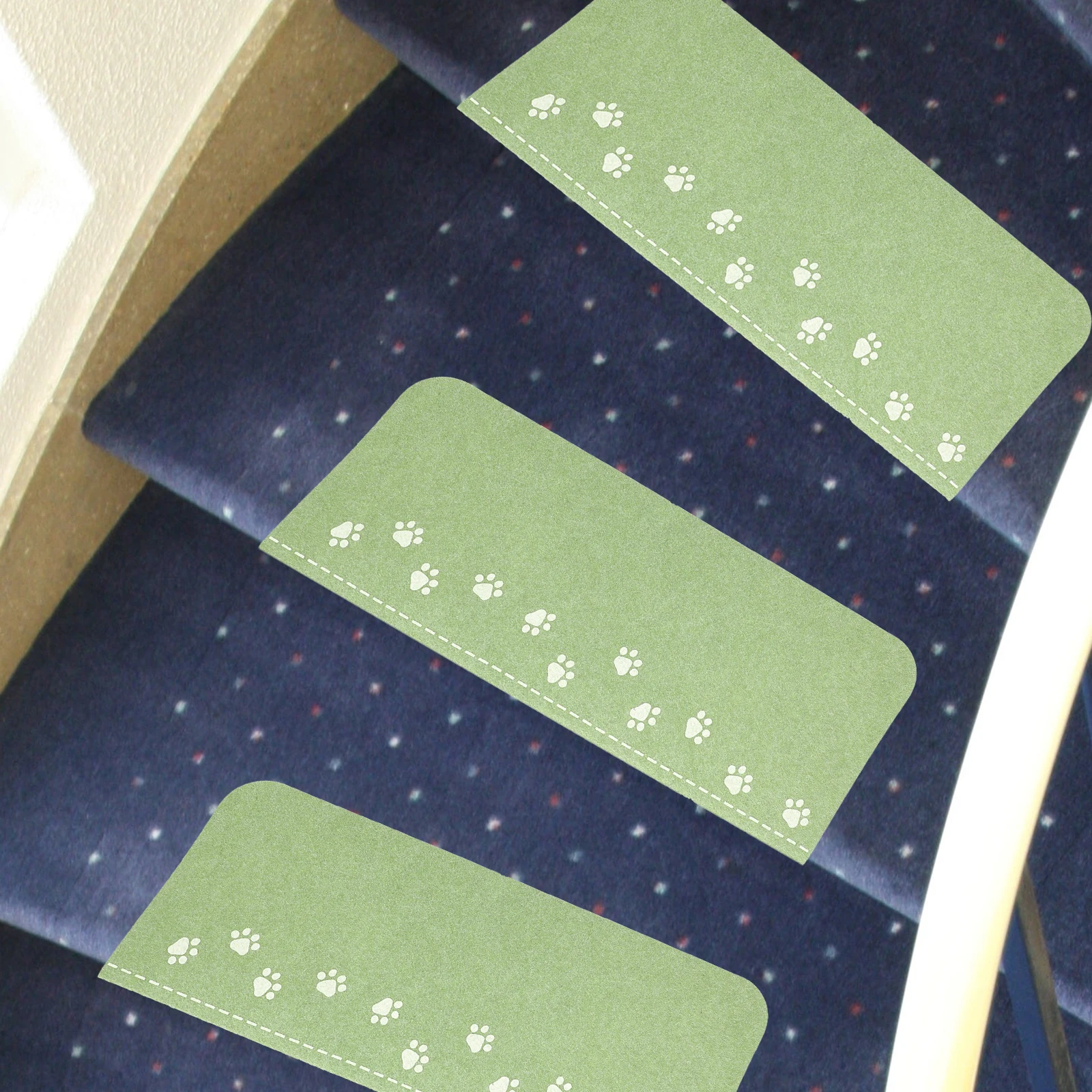 

3 Pcs Cushion Stair Mat Non Skid Treads Indoor Self-priming Nonslip Step Pad Rug