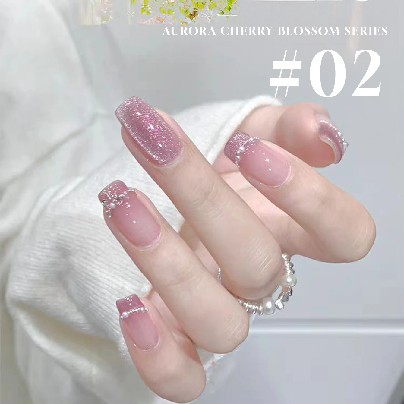 MeC - Gel Magnético para Uñas Ojo de Gato Aurora Rosa de 12 ml, 6 Piezas, con Purpurina, Secado con Lámpara UV LED, para Manicura Profesional en Salón o en Casa