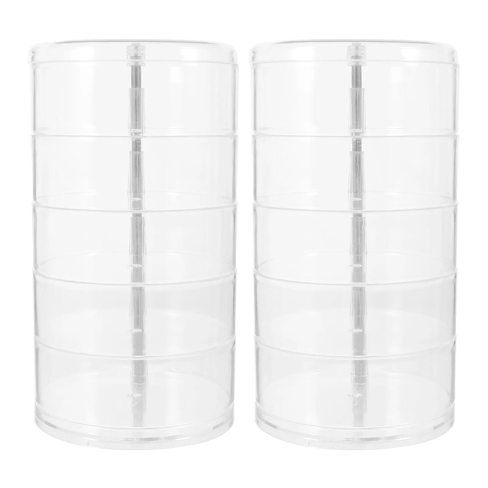 

2Pcs Plastic Cable Organizer Boxes Rotatable Multi-Layer Cord Storage Earphone Jewelry Case Wire Management Cord Storage