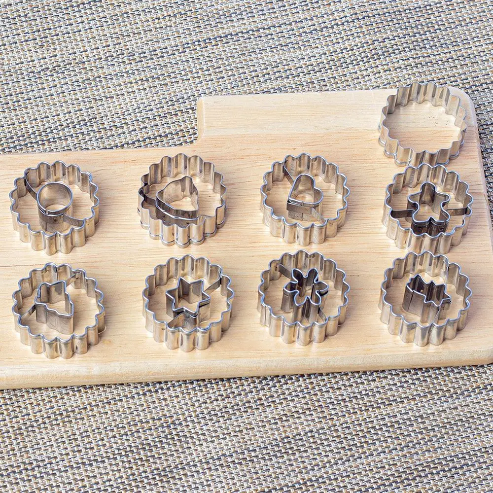 Wavy Shape Biscuit Cutter Set Stainless Steel Cookie Molds For Fondant Baking Pastry Dough Decorating Kitchen Craft Items