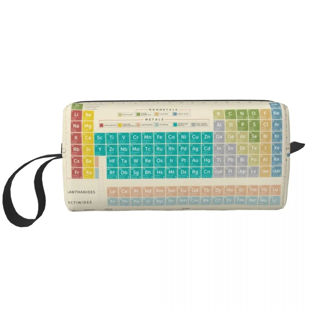 Elements borsa per il trucco della tavola periodica per le donne organizzatore cosmetico da viaggio borse da toilette per la conservazione chimica