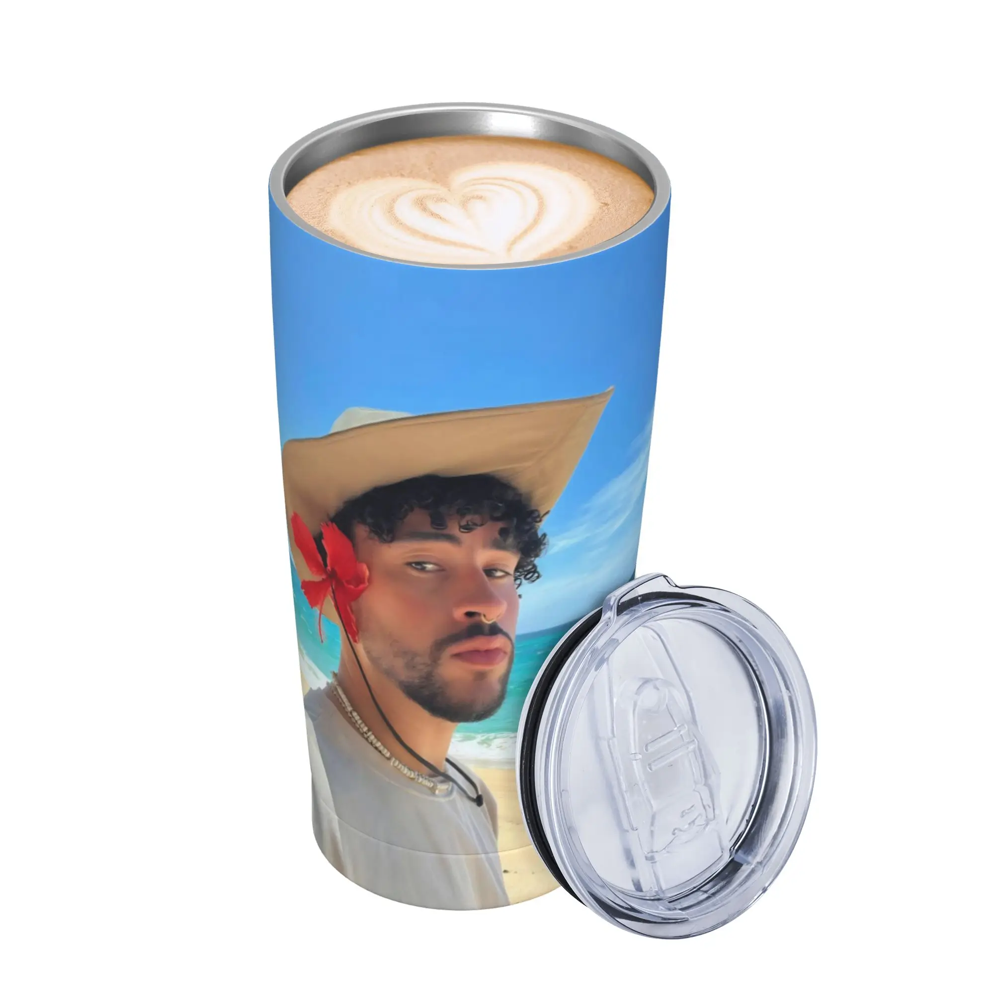 Bad Bunny DTMF Tour 2026 Tumbler Vacuum Insulated  Coffee Cups Stainless Steel Outdoor Mugs Spill Proof 20oz