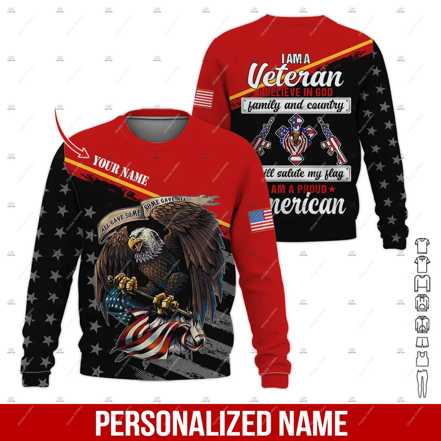 Custm Name Veteran Military Army Cosplay Soldier Camo Retro Vintage Trucksuit 3DPrint Harajuku Pullover Casual Jacket Hoodies Q
