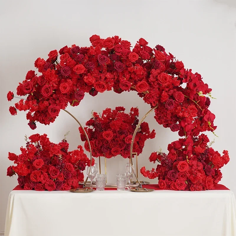 Red Hydrangea Flower Ball Artificial Arrangement for Wedding Centerpieces Table Decor Banquet Events And Party Props