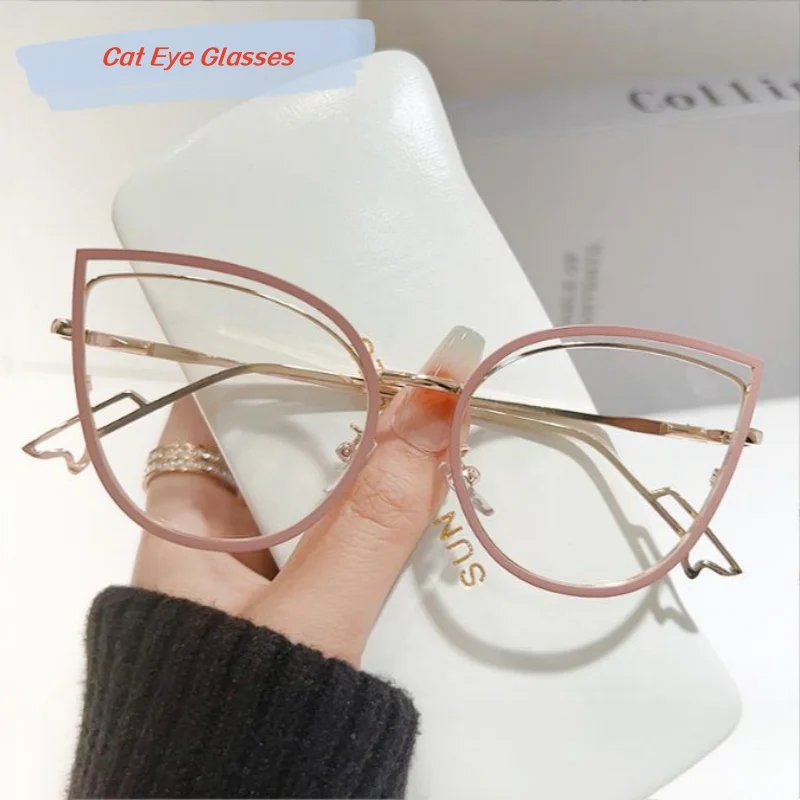 

Fashion Anti Blue Light Cat Eye Glasses Women Retro Ladies Clear Computer Reding Eyeglasses New Ins Popular Optical Spectacle