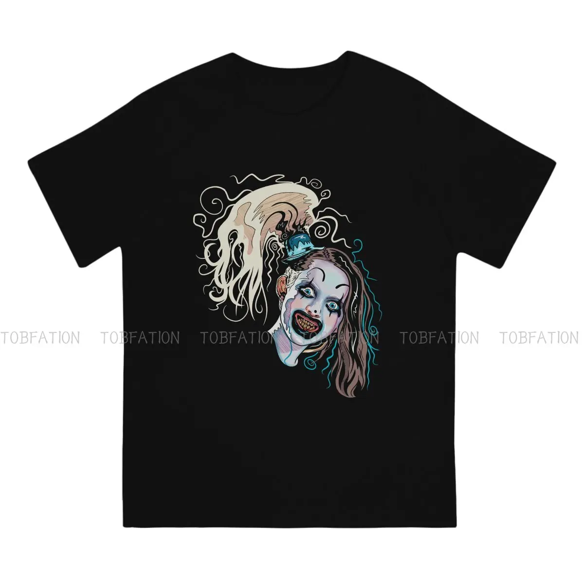 Little Pale Girl Art The Clown Spooky Men TShirt Terrifier Horror Films O Neck Short Sleeve 100% Cotton T Shirt Funny Gift Idea