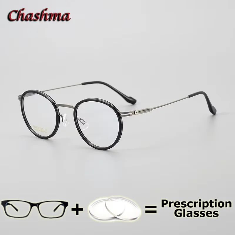 

Chashma Prescription Glasses Titanium Eyewear Women Round Retro Ultra Thin Myopia Presbyopia Lenses Designer Men Eyeglasses
