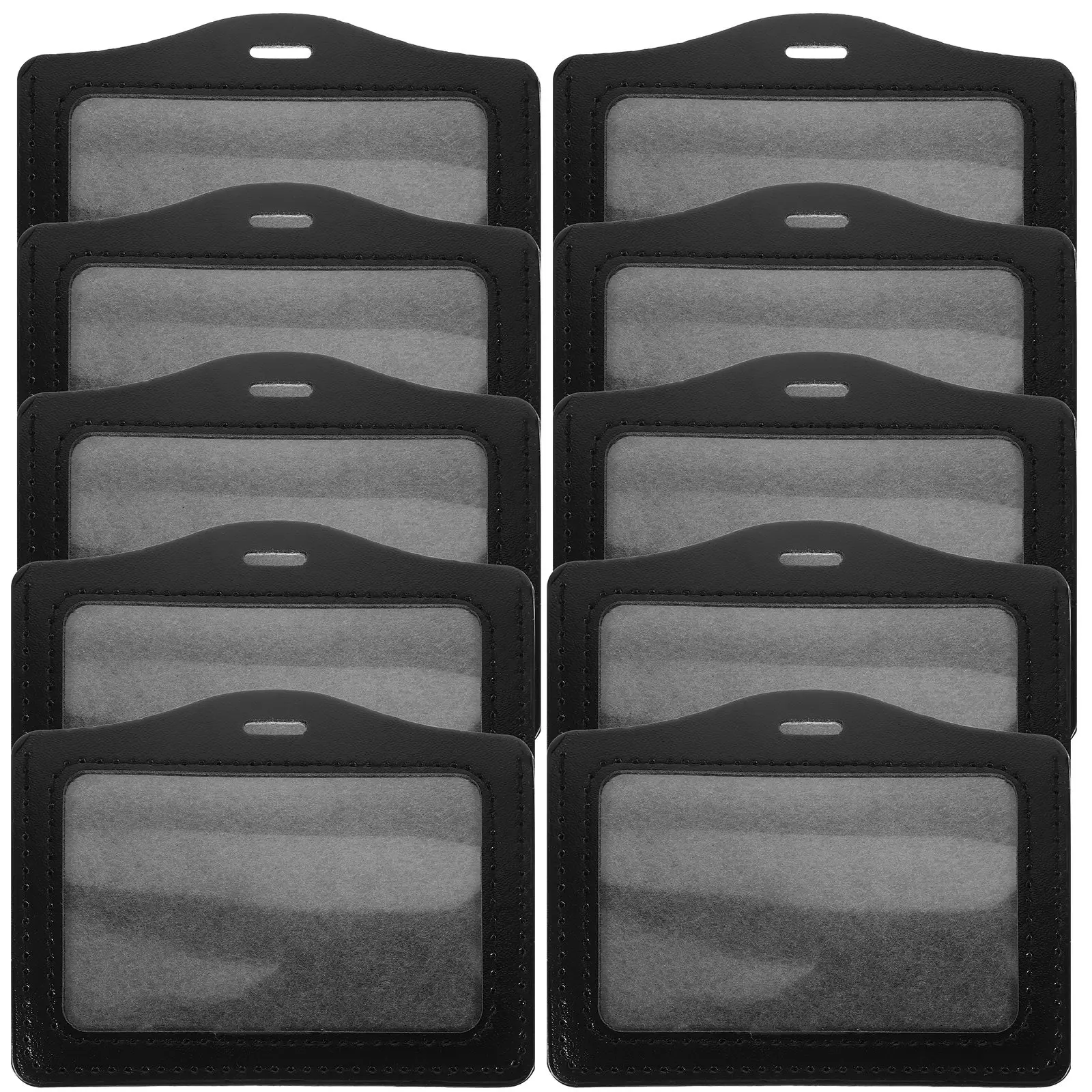 

10Pcs Reusable Clear Card Sleeves for Id Holder Horizontal Name Badge Protector Cards Display Cover Game Collectibles Organizer