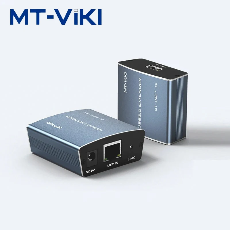 

MT-VIKI High Quality USB2.0 Extender 100M USB To CAT5e/CAT6 RJ45 LAN Utp Cable Extension USB2.0 Repeater with Power MT-450FT