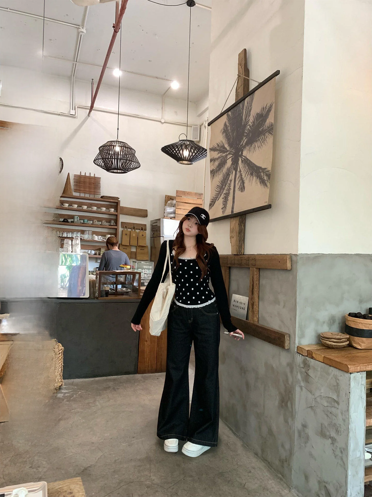 

Retro Branfit High Waist Bell Bottom Jeans Pure Color Denim for Plump Women Spring Summer Casual Comfortable Breathable