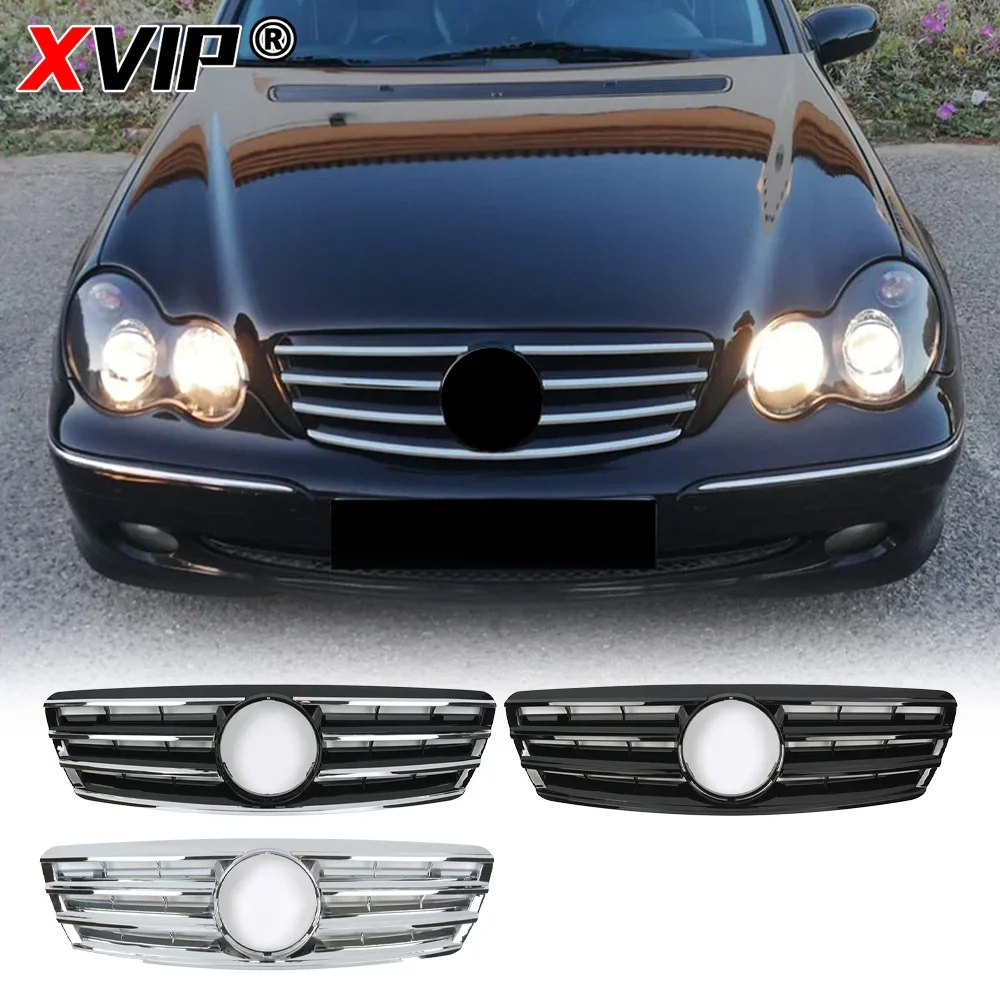 XVIP For W203 01-07 C200 C180 C220 C230 Chrome Black Silver Front Bumper Grille For 2038800123 2038800483 2038800223 2038800183