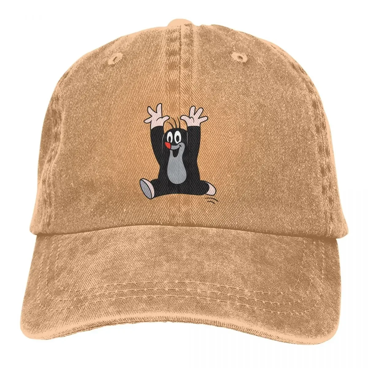 Washed Men's Baseball Cap His Hands In The Air Trucker Snapback Caps Dad Hat The Little Mole Golf Hats