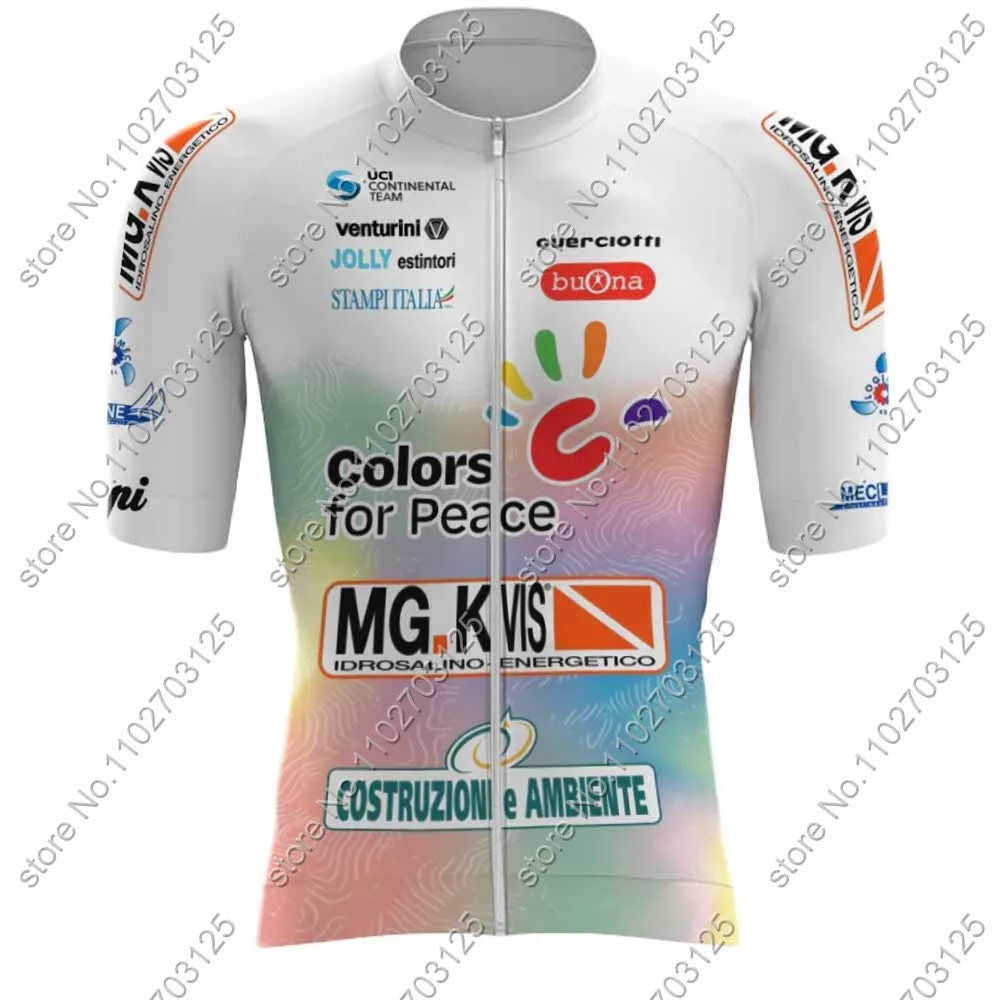 MG.Kvis - Colors for Peace 2024 Cycling Jersey Men Short Sleeve italy Clothing Road Bike Shirts Suit Bicycle Bib Shorts