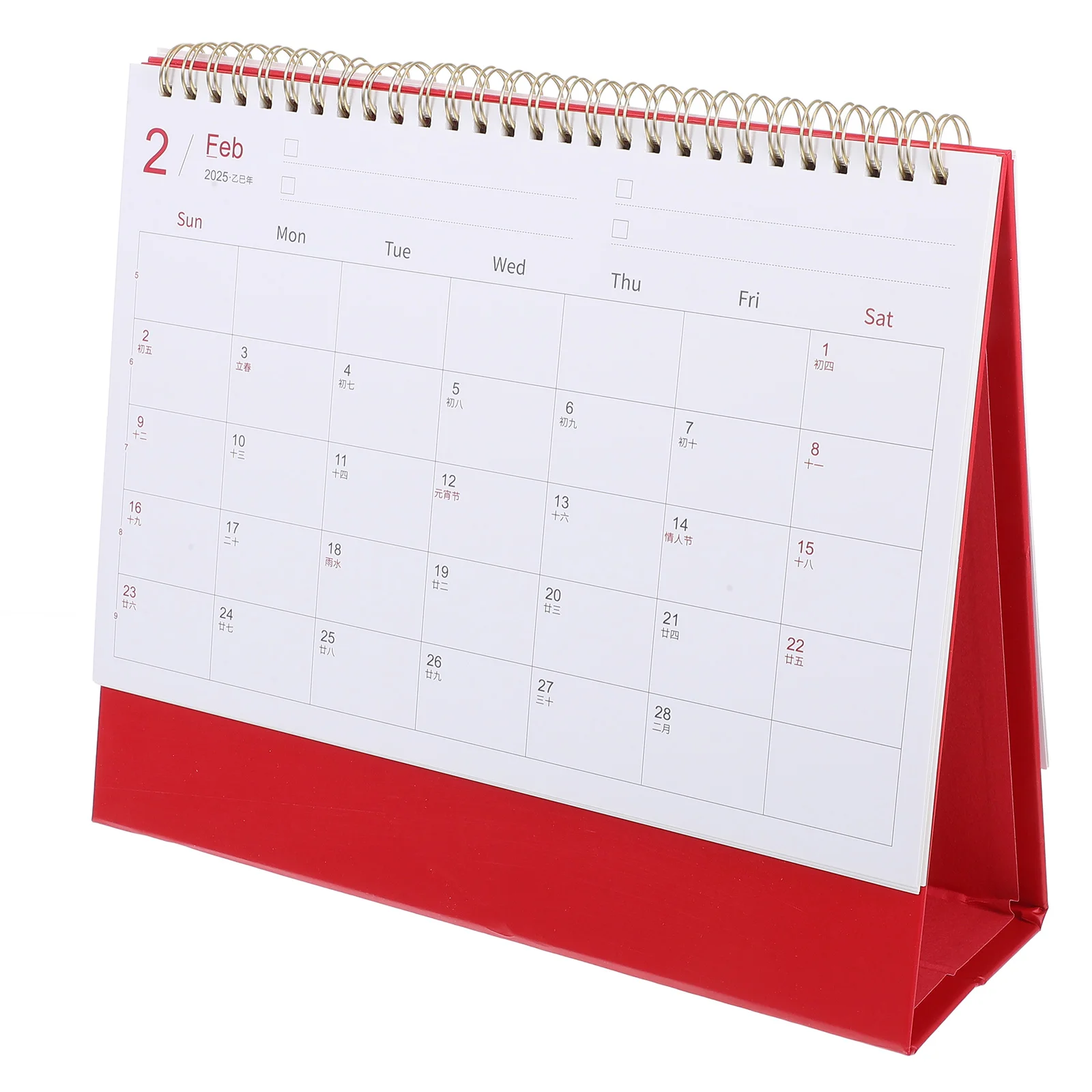 ปฏิทินตั้งโต๊ะ Office Daily Planner Coil Notepad เดสก์ท็อป 2025 ตาราง Green Flip