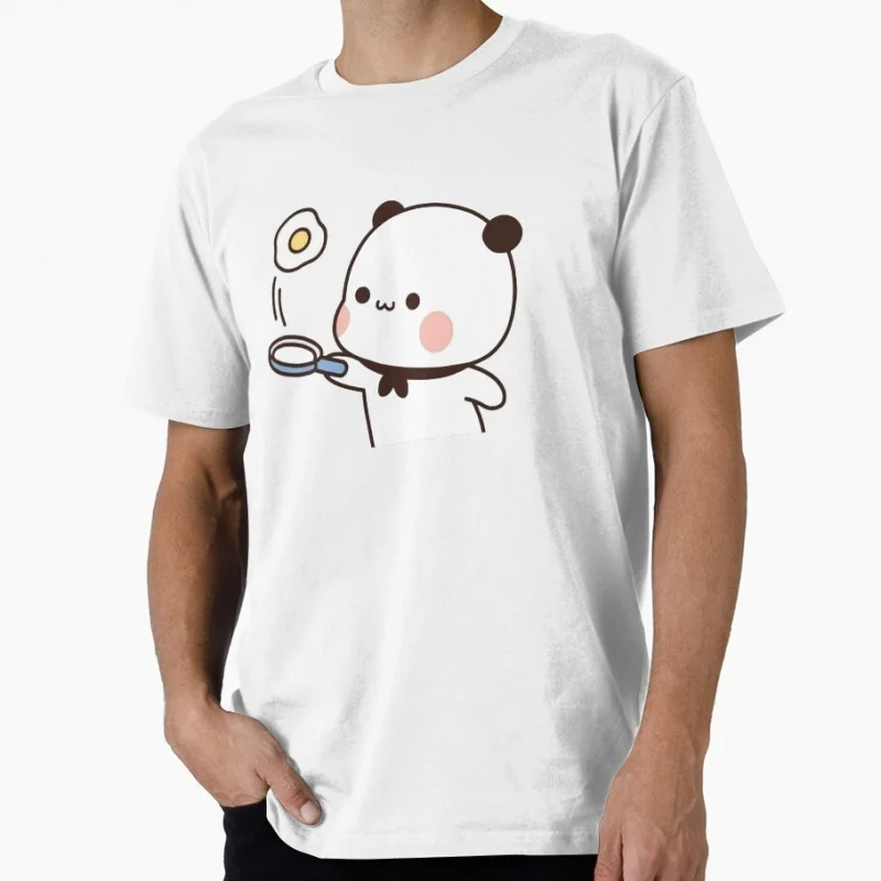 

Bubu flips an egg Fuuny Gift t shirt ‌kawaii‌ Panda Bear Cartoon Graphic tee Cute Y2K Clothes 100% cotton All size Tee S-6XL