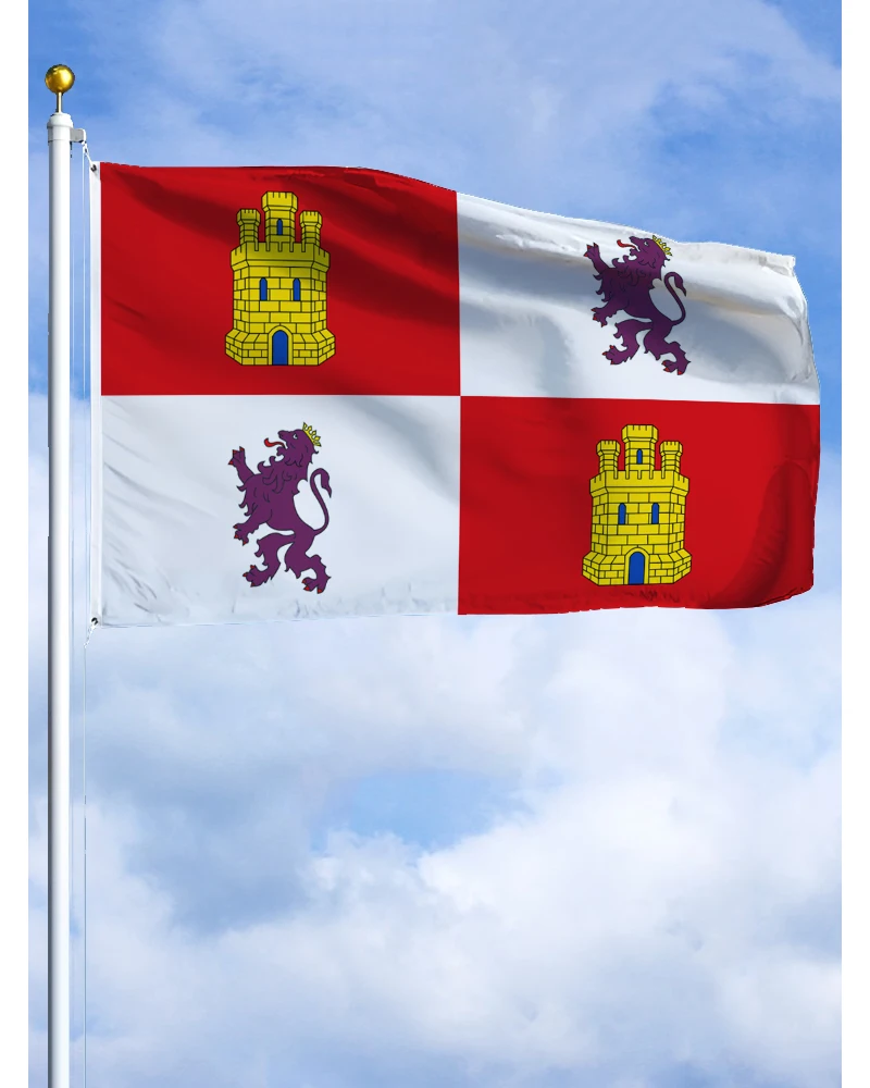 60×90 90x150 120×180CM Castile and León Leon  Flag Polyester Printed Banner Autonomous communities of Spain Tapestry For Decor