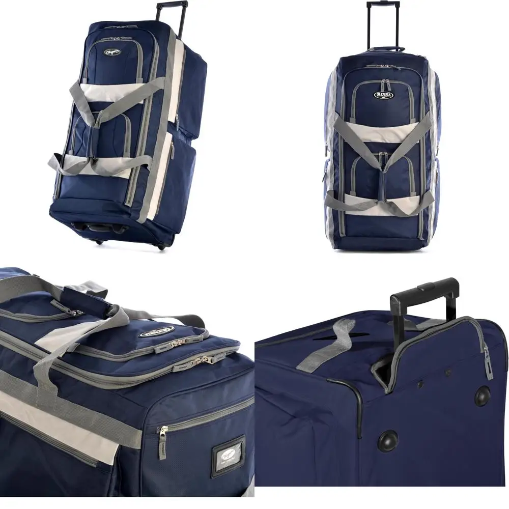 حقيبة القماش الخشن بعجلات مقاس 33 بوصة مع 8 جيوب، مقاومة للماء، حقيبة خفيفة الوزن للسفر #1